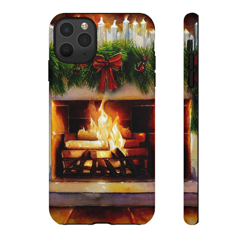 Candles on the Hearth Decorated for Christmas - Impact Resistant Phone Case iPhone 11 Pro Max Matte
